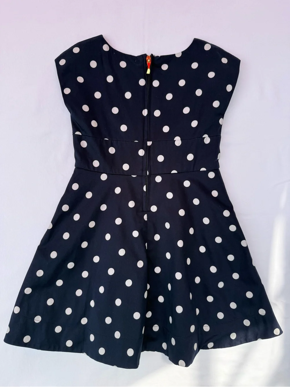 kate spade Navy and White Polka Dot Bow-Applique Dress